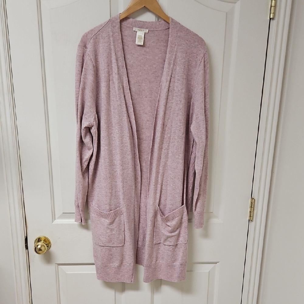 Matty M Pink Open-Front Cardigan